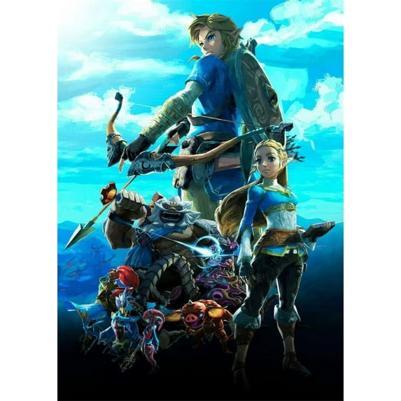 DIY Diamond Painting The Legend of Zelda 12x16Inch, Full Round Drill Kits Cross Stitch Mosaic Art for Adults Relax & Home Wall Decor Festival Gift