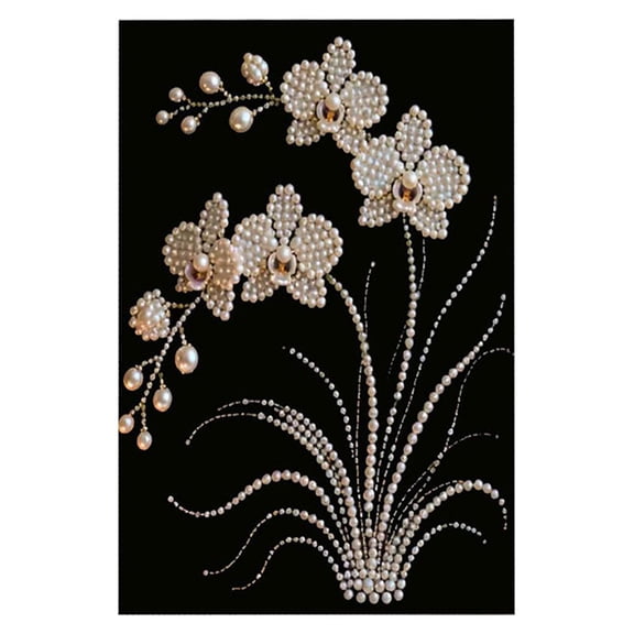 DIY Diamond Pearl Painting Kit for Adults,DIY Flower Pearl Art Painting with Frame,Diamond Dot Beads Canvas Art,Handmade Flower Gem Dot Picture Craft for Home Wall Decor