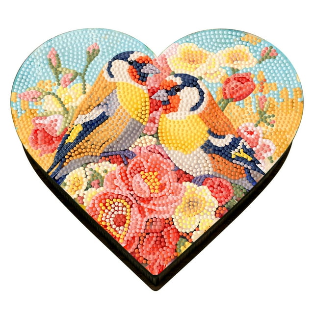 DIY Diamond Storage Box Diamond Painting Creative Love Shape Design Large Capacity Jewelry Storage Box Gift Box
