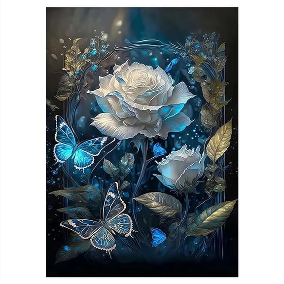 DIY Diamond art Painting Full Round Drill Cross Stitch Kit Diamond art Painting Number Kits Embroidery Art for Adults Crystal Rose 11.8x15.7 in