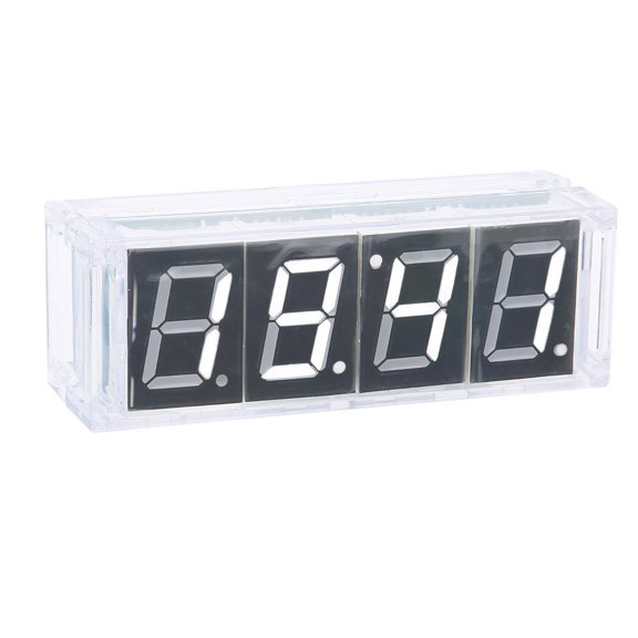 DIY Digital LED Clock Kit, Auto Time/Temp Display, Easy To Assemble, Blue/Green/Red/White