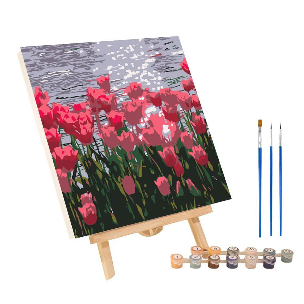 DIY Digital Oil Paint 20x20cm Canvas Painting By Number With Frame Gift ...