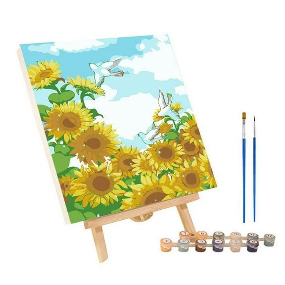 DIY Digital Oil Paint Canvas Painting By Number With Frame V9L4 Children's T4I6