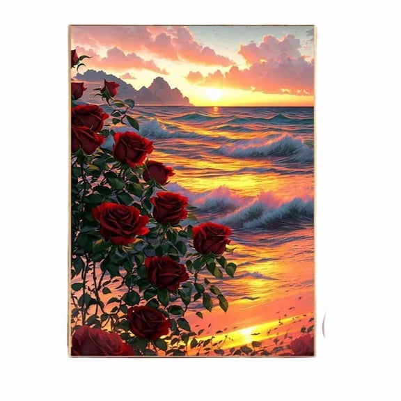 DIY Digital Oil Painting Kit for Beginners - 10ml Floral Oil Painting with Roses & Daisies, Complete Hand Painting Set for Relaxation, Home Decor & Gift