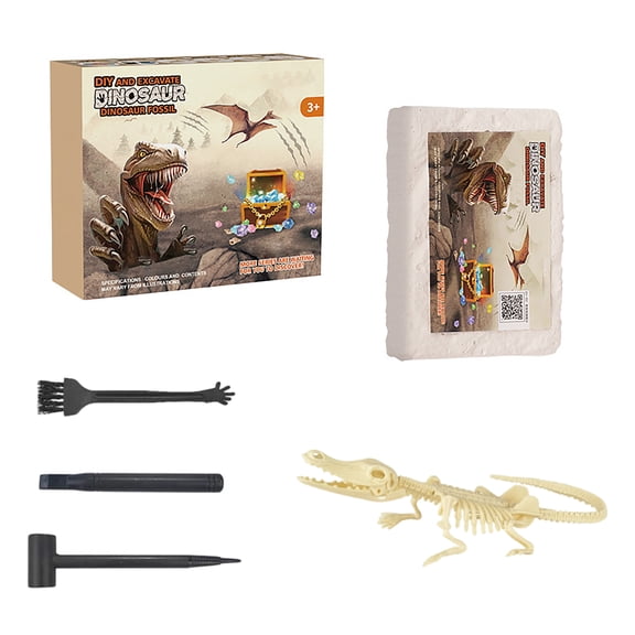 DIY Dinosaur Fossil Excavation Kit Archaeological Exploration Set with Skeleton Digging Tools for Creative Science Education and Handcrafted Fun