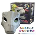 thumbnail image 1 of DIY Dinosaur Mask Dino Mask Kit White Hard Plastic Dinosaur Mask with Moveable Jaw and Paint Set, Velociraptor, T-Rex, Halloween Dino Mask, Jurassic, Furry Mask, Dragon Mask, 1 of 10
