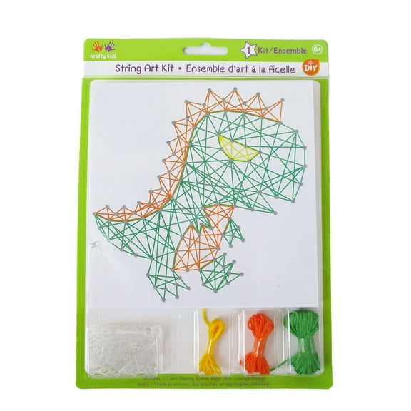 DIY Dinosaur String Art Craft Kit for Kids, Classroom, and Home - For Ages 6+