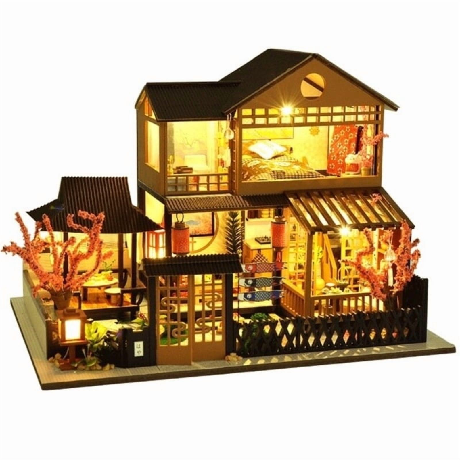 DIY Diorama Miniature Doll House Set, Mini Dollhouse Kit with LED ...