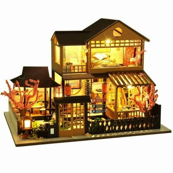 DIY Diorama Miniature Doll House Set, Mini Dollhouse Kit with LED Lighting,Craft Model Set for Adults, Birthday Gift/Home Decor Ornament for Family Friends