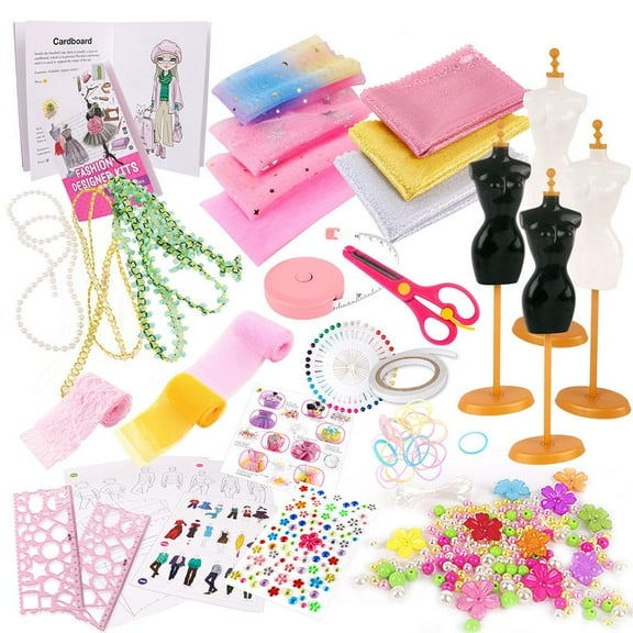 DIY Doll Craft Kit, 10x2.8x7.9 Inch Material Set for Creative Sewing, Perfect for Kids' After-School Arts and Crafts Projects
