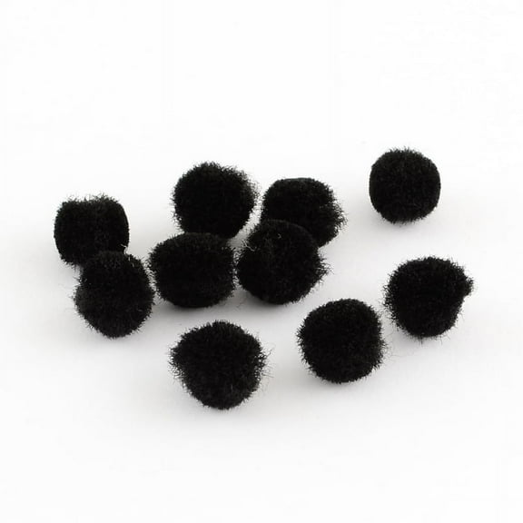 DIY Doll Craft Pom Pom Yarn Pom Pom Balls Black 20mm about 500pcs/bag