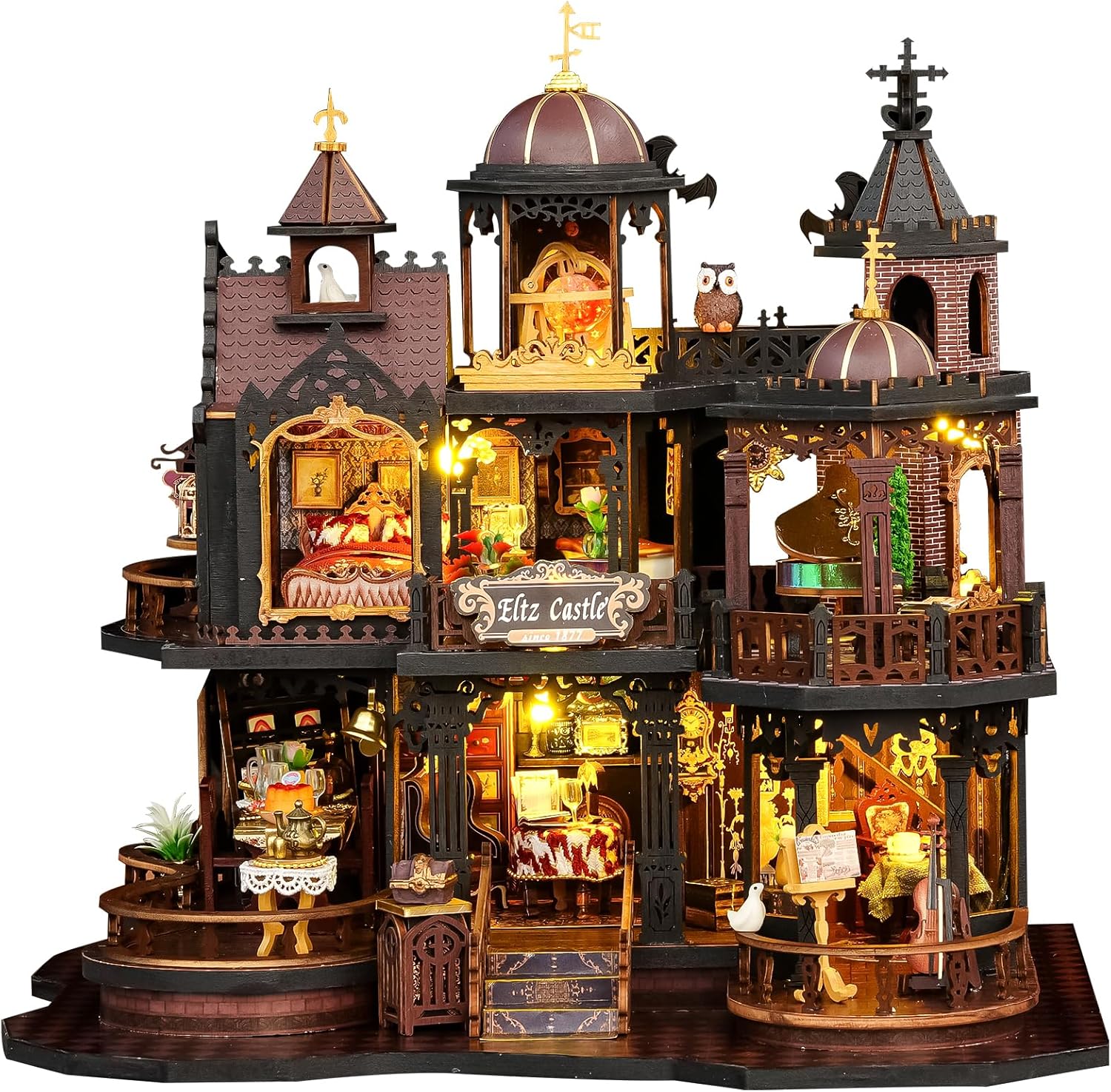 DIY Doll House, Edinburgh Castle Miniature House Kit 3D Wooden Puzzle ...