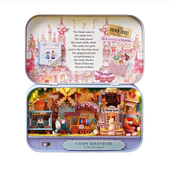 DIY Dollhouse Miniature House Kit , Miniature Dollhouse Box Theater Kit with Furniture,Handmade 3D DIY Wooden Assembly Room Kit ,Creative Crafts Gift Toys for Home Decoration