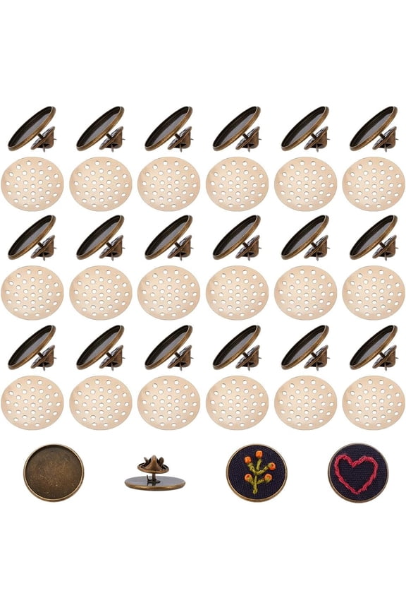 DIY Dome Iron Brooch Making Kits Mixed Color 22mm