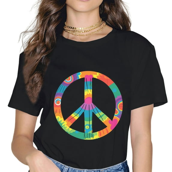 DIY Doodle Circle Pattern Printed T-Shirt Comfortable Short Sleeve .