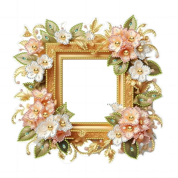DIY Dot Diamond Photo Frame Diamond Art Painting Flower Acrylic Home Decoration Photo Frame Table (Single Side Dot Diamond)