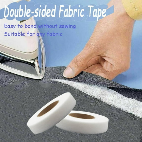 DIY Double Sided White Fusible Sewing Fabric Glue Tape Cloth,Hem Tape No Sew, Iron on Tape for Hemming, Stitch Witchery Tape Sewing Tape, Fusible Tape Adhesive Wonder Web for Curtain, Pants, Clothes
