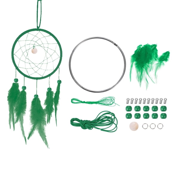 Uxcell DIY Dream Catcher Kit Making Dream Catcher Supplies Wall Hanging Dream Catcher Kits Style 3 Green