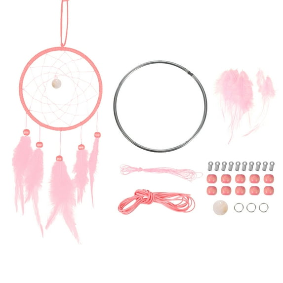 Uxcell DIY Dream Catcher Kit Making Dream Catcher Supplies Wall Hanging Dream Catcher Kits Style 3 Pink