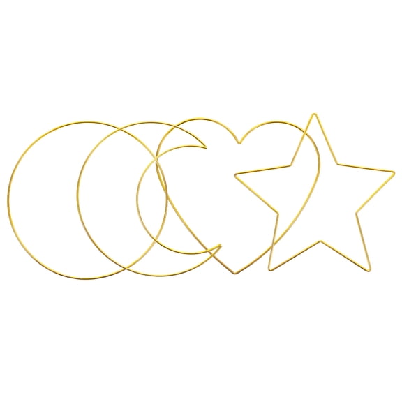 SEWOART 4Pcs Golden DIY Dreamcatcher Frame Metal Hoops for Crafting Macrame Wreath Rings and Wall Decoration