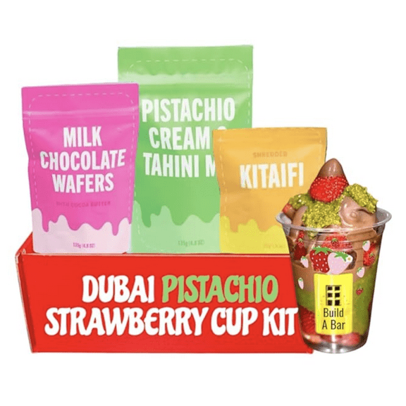 DIY Dubai Pistachio Chocolate Strawberry Making Kit Pistachio Butter, Knafeh/Phyllo Dough, Chocolate Valentines Day Gift