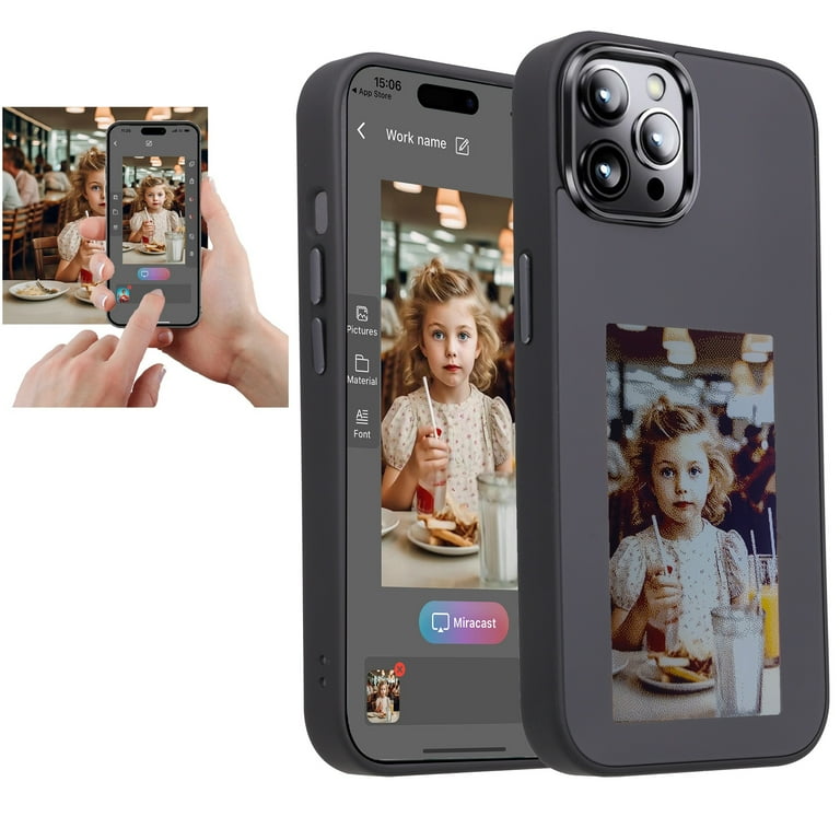 DIY E-Ink Phone Case for iPhone 15 APP Operation Smart Photo Rear Projection Customiza Phone Case Instantly Display Photos On The Ink Screen Back Cover Personalize Your Phone case - Walmart.com DIY E-Ink Phone Case for iPhone 15 APP Operation Smart Photo Rear Projection Customiza Phone Case Instantly Display Photos On The Ink Screen Back Cover Personalize Your Phone case - Walmart.com