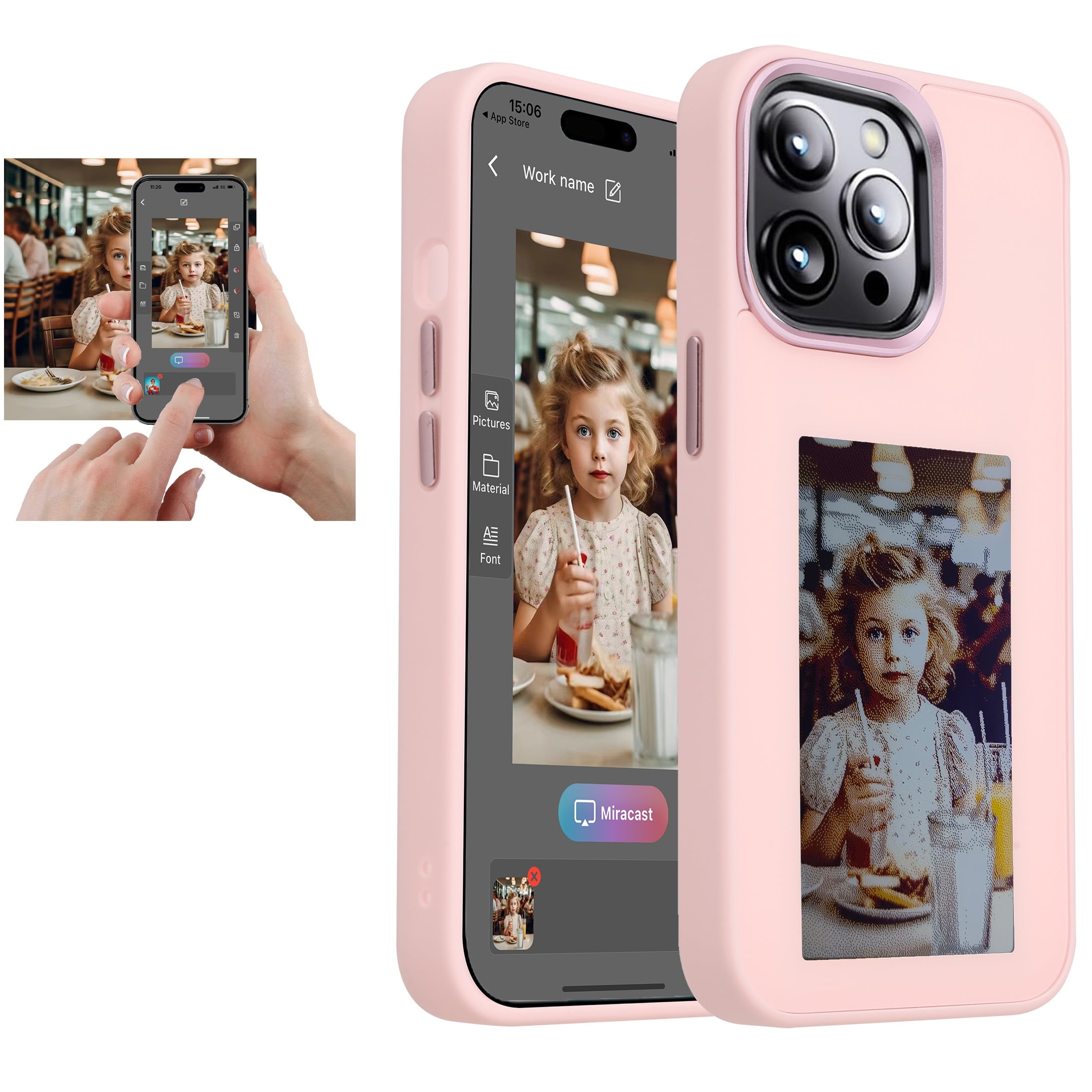 DIY E-Ink Phone Case for iPhone 15 APP Operation Smart Photo Rear Projection Customiza Phone Case Instantly Display Photos On The Ink Screen Back Cover Personalize Your Phone case - Walmart.com DIY E-Ink Phone Case for iPhone 15 APP Operation Smart Photo Rear Projection Customiza Phone Case Instantly Display Photos On The Ink Screen Back Cover Personalize Your Phone case - Walmart.com