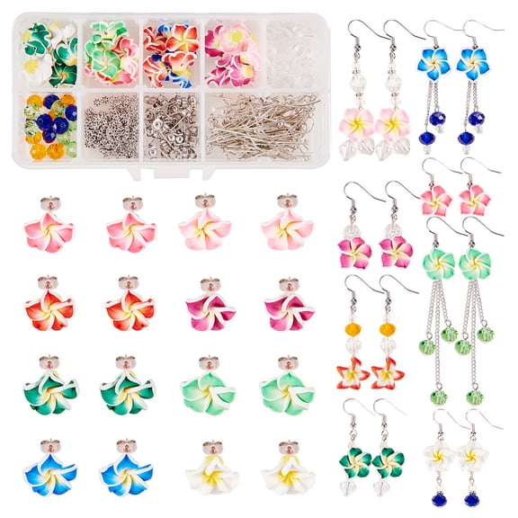 DIY Earring Making with Handmade Polymer Clay 3D Flower Plumeria Beads