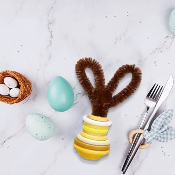 DIY Easter Bunny Craft Kit, Button Art Rabbit Making Kit with Materials, Spring Holiday Home Decor Craft, Festive Decoration Project for Seasonal Display