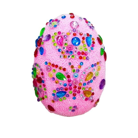 DIY Easter Egg Decorating Kit - Foam Craft Egg with Glitter and Rhinestones for Festive Decorations, Parties, and Creative Gifts
