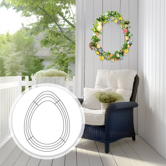 DIY Easter Egg Wreath Form Metal Wire Frame for Custom Floral Designs,Egg Shaped Base for Holiday Front Door Decor and Spring Craft Projects-1PC
