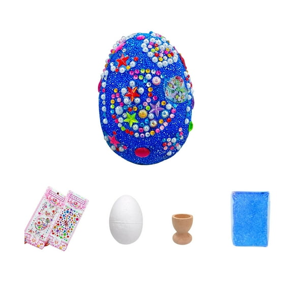DIY Easter Painted Foam Eggs Craft Kit - Includes Foam Egg, Modeling Loam, Stickers & Holders for Kids Easter Decorations, Creative Arts & Crafts Set for Easter Basket Fillers and Holiday Fun