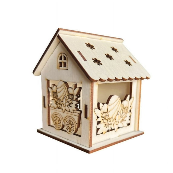 DIY Easter Wooden Cottage Craft Kit, Build Your Own Holiday Decor, Spring Craft Project, Creative Wood Model, Seasonal Home Decoration for 6-10 Years