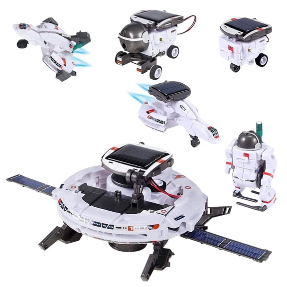 RNKR 6-in-1 Solar Robot STEM Kit for Kids, DIY Space Building Science Toy with Rechargeable Battery, Educational Gift for Boys & Girls Ages 8-12