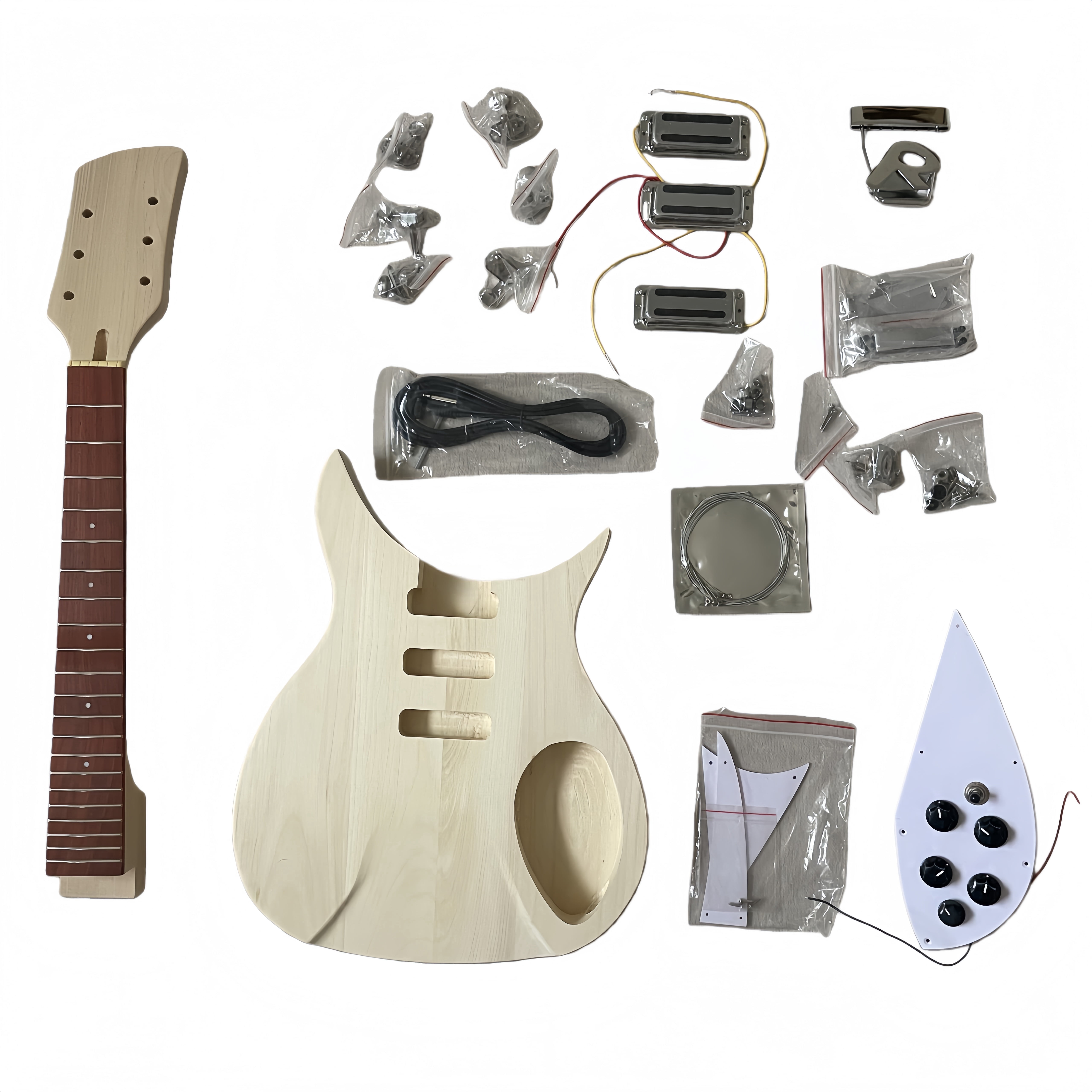 DIY Electric Guitar Kit 325 Style Basswood Body Maple Neck Rosewood Fingerboard