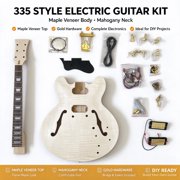 DIY Electric Guitar Kit 335-Style Hollow Gold Accessories Maple Veneer MAVERICK
