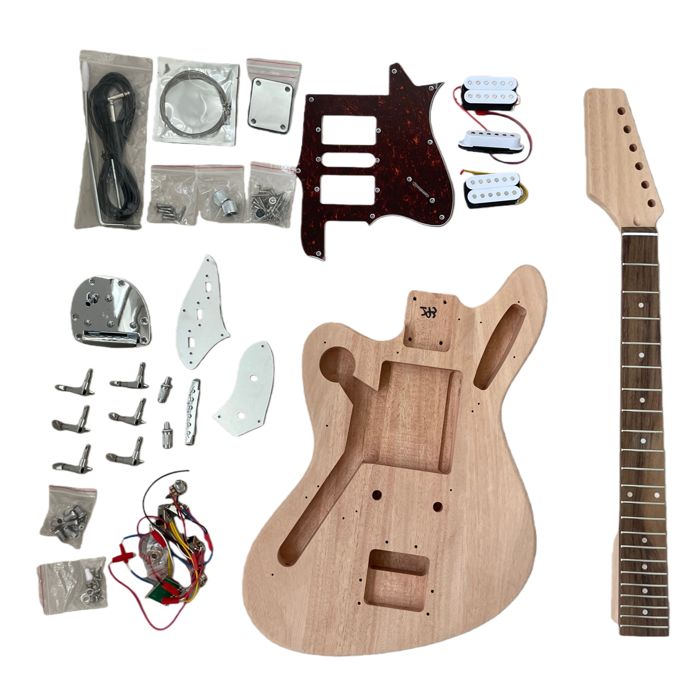 DIY Electric Guitar Kit Beginner Kit Mahogany Body Neck Rosewood Fingerboard 6-String