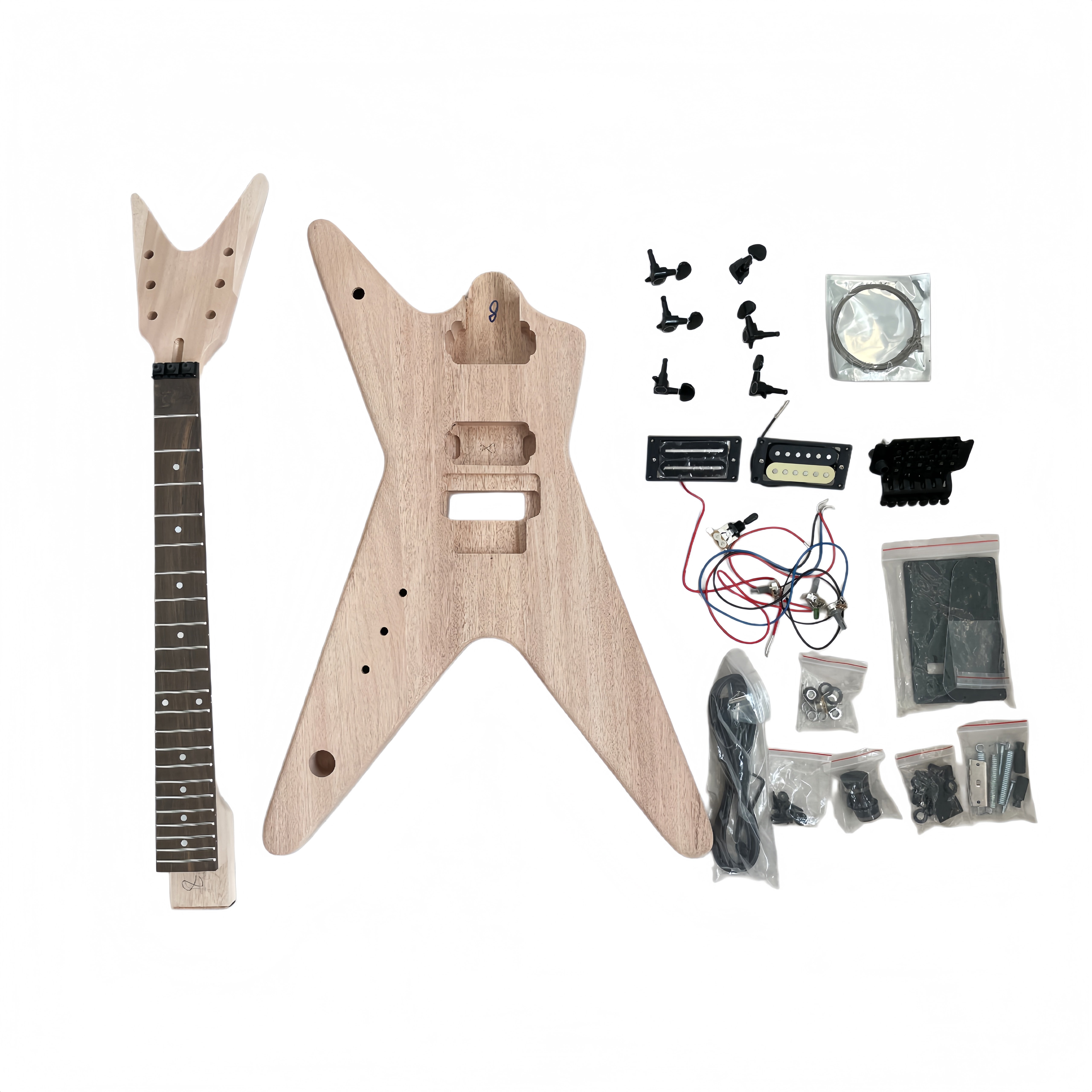 DIY Electric Guitar Kit Dime bag ML-Style Mahogany Body Rosewood Fretboard Left Hand  Maverick
