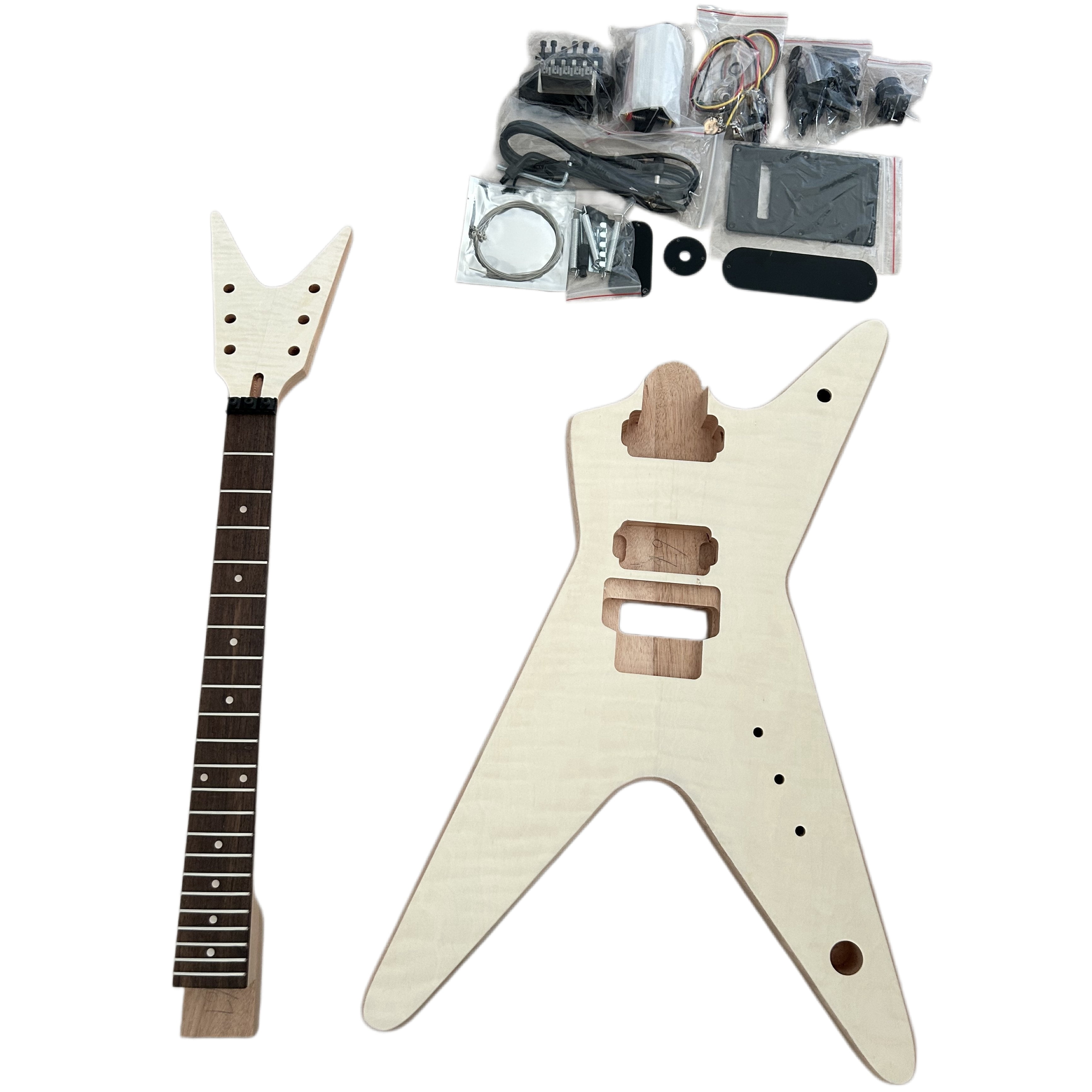 DIY Electric Guitar Kit Dime bag ML-Style Mahogany Body Rosewood Fretboard Maple Veneer Maverick