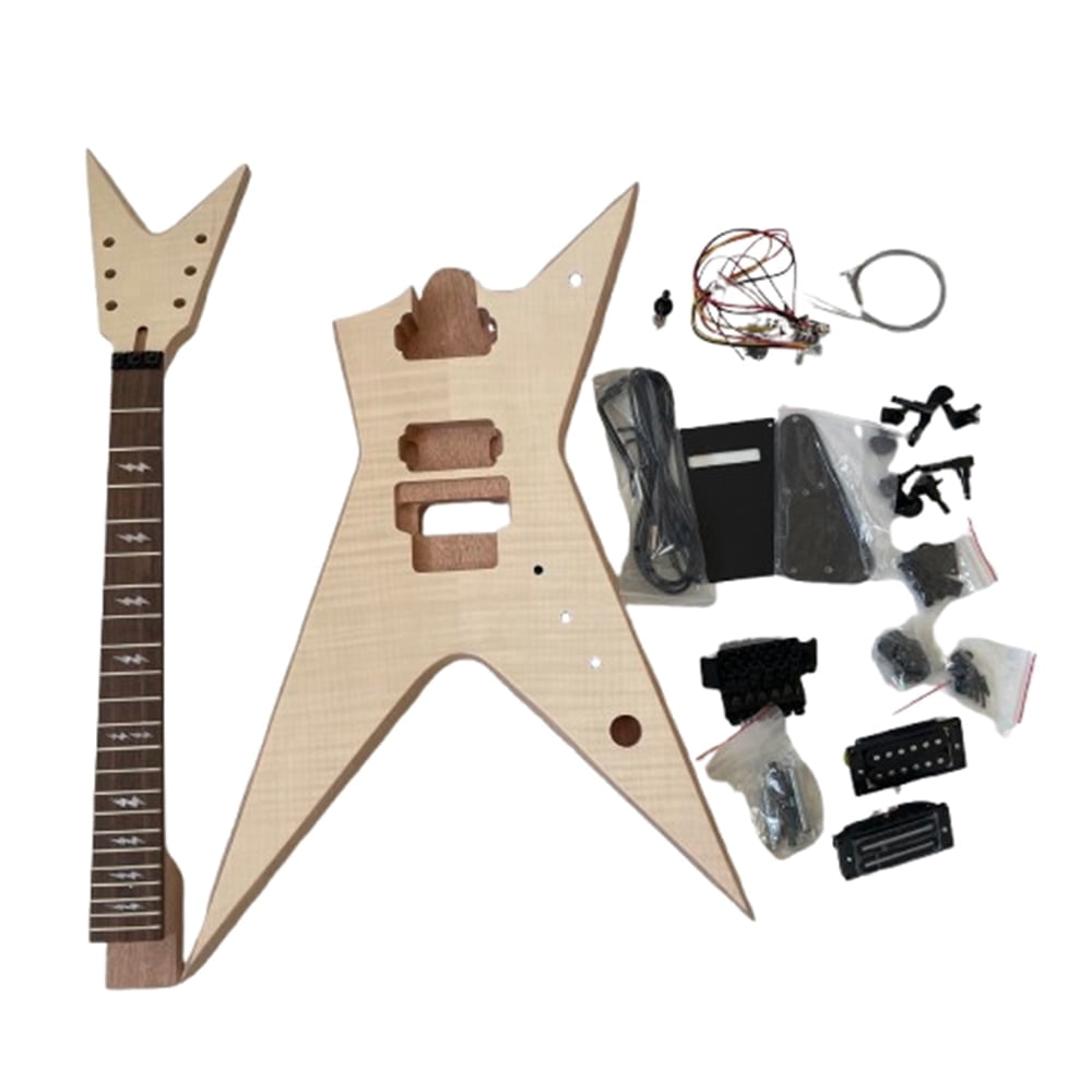 DIY Electric Guitar Kit Dimebag Stealth Style Mahogany Body Rosewood Fretboard Maverick