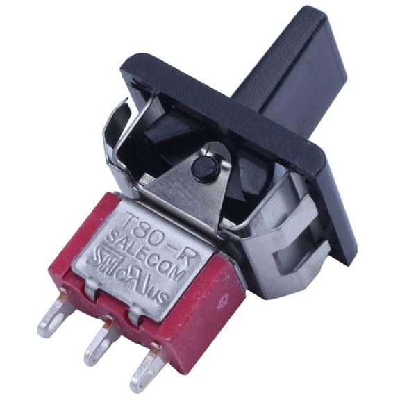 Red & Black Toggle Switch - 3-Position SPDT, T80-R, 250V/3A 125V/5A, 20x16x34mm