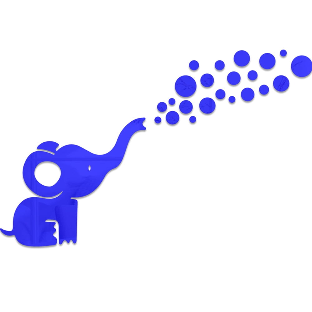 DIY Elephant Mirror Wall Stickers Removable Wall Art Decorations for