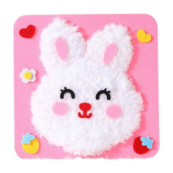 DIY Embroidery Doll Set for Kids - Cartoon Animal Sewing Arts and Crafts Kit with Felt, Yarn & Safety Tools Learn to Sew Educational Toy for Girls & Boys Ages 3 Easter, Birthday Gift, 8.27