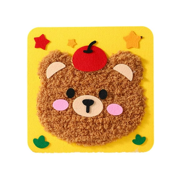 DIY Embroidery Doll Set for Kids - Cartoon Animal Sewing Arts and Crafts Kit with Felt, Yarn & Safety Tools Learn to Sew Educational Toy for Girls & Boys Ages 3 Easter, Birthday Gift, 8.27