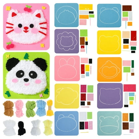 DIY Embroidery Doll Set for Kid Easy to Do Sewing Craft Kit Multifunctional Embroidery Doll Set for Children Adult Home Traveling