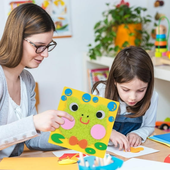 DIY Embroidery Doll Set for Kids Crafts Sewing Kit with Colorful Yarn and Needles Creative Art Project Gift for Children Boys Girls Birthday Party