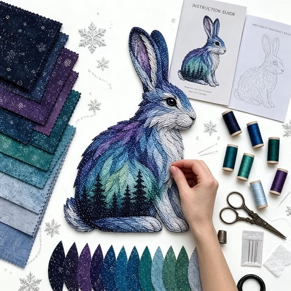 DIY Embroidery Kit for Beginners, Forest Wildlife Hand Stitching Kit Complete Supplies, Embroidery Kit for Adults Kids Handmade Gift, Forest Embroidery Kit for Wall Decor Craft Gift