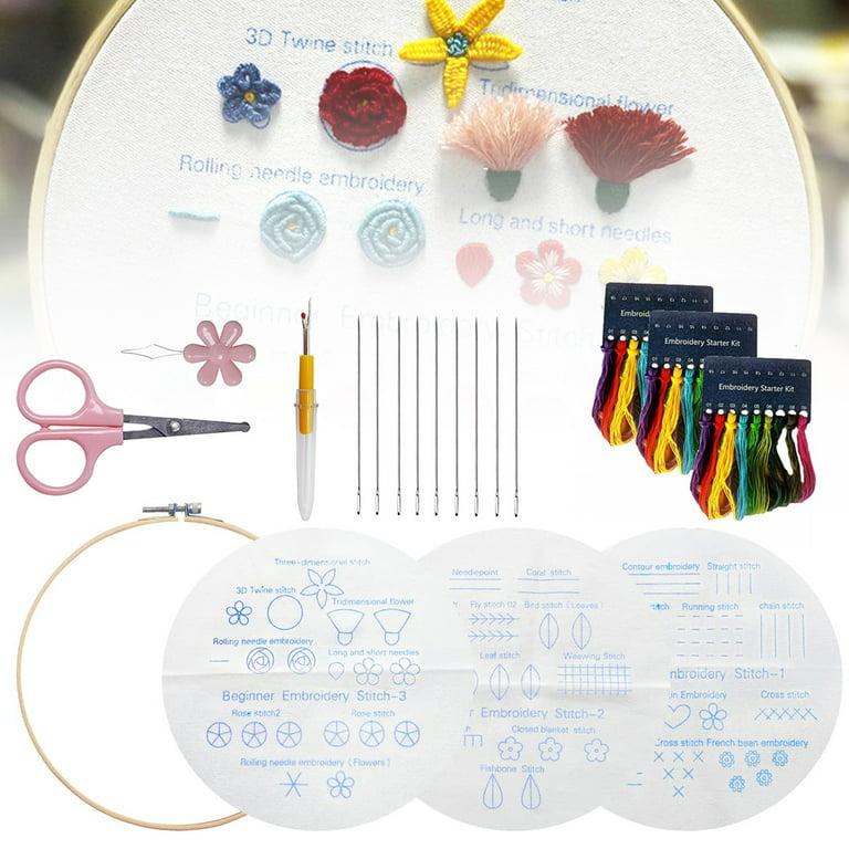 DIY Embroidery Stitch Practice kit Handmade Embroidery Starter Kit to Learn  30 Different Stitches Hand Stitch Embroidery Skill Techniques for