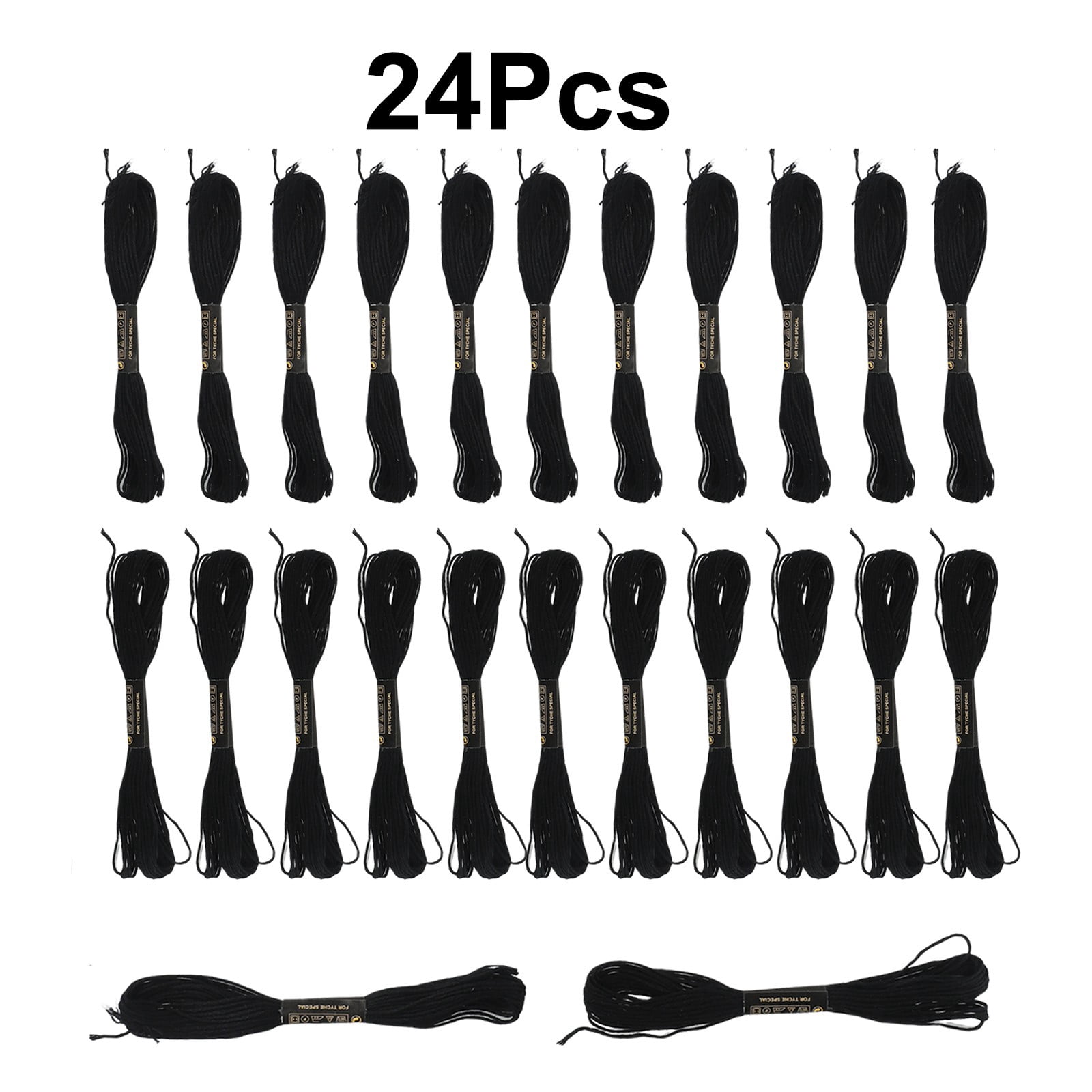 DIY Embroidery Thread for Cross Stitch - Black and White Hand Braided ...