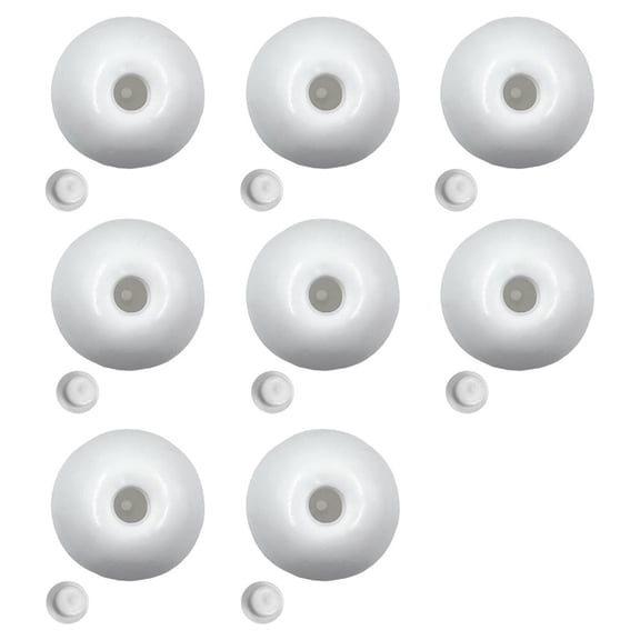 DIY Empty Ball Skin Craft Kit, 1.38-Inch, eight fillable ball shells, plastic, matching lids, blank squeeze ball components, White